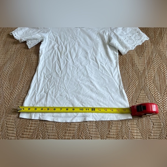 Rachel Parcell Women's White Blouse w/ Crotchet Sleeves, Size Small - Picture 5 of 8